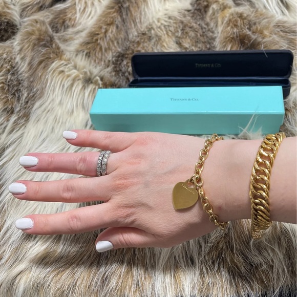 Tiffany & Co. 18k Yellow Gold Heart Tag Charm Bracelet - Picture 2 of 5